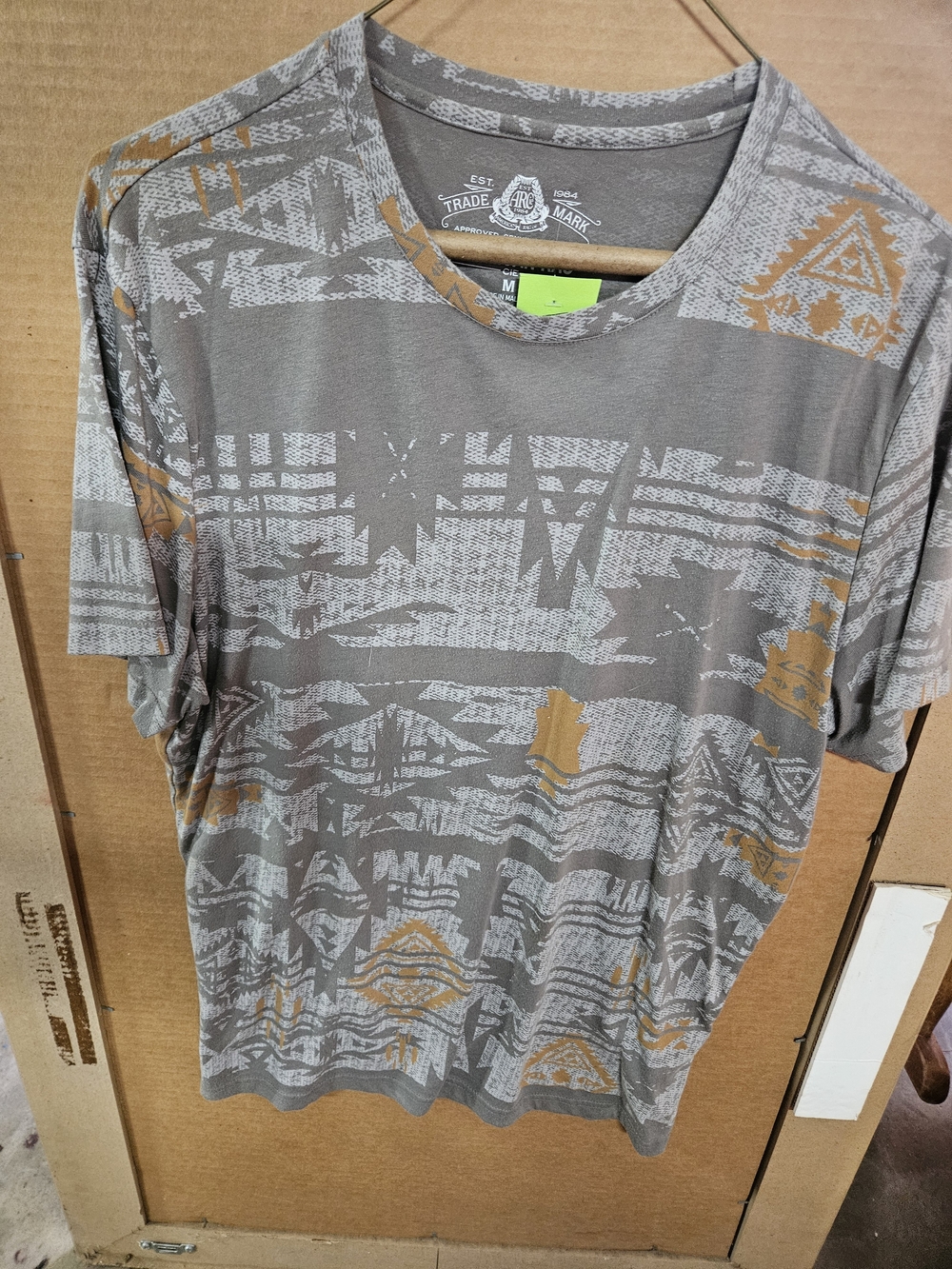 American Rag Gray & Tan Geometric Short-Sleeve Tee